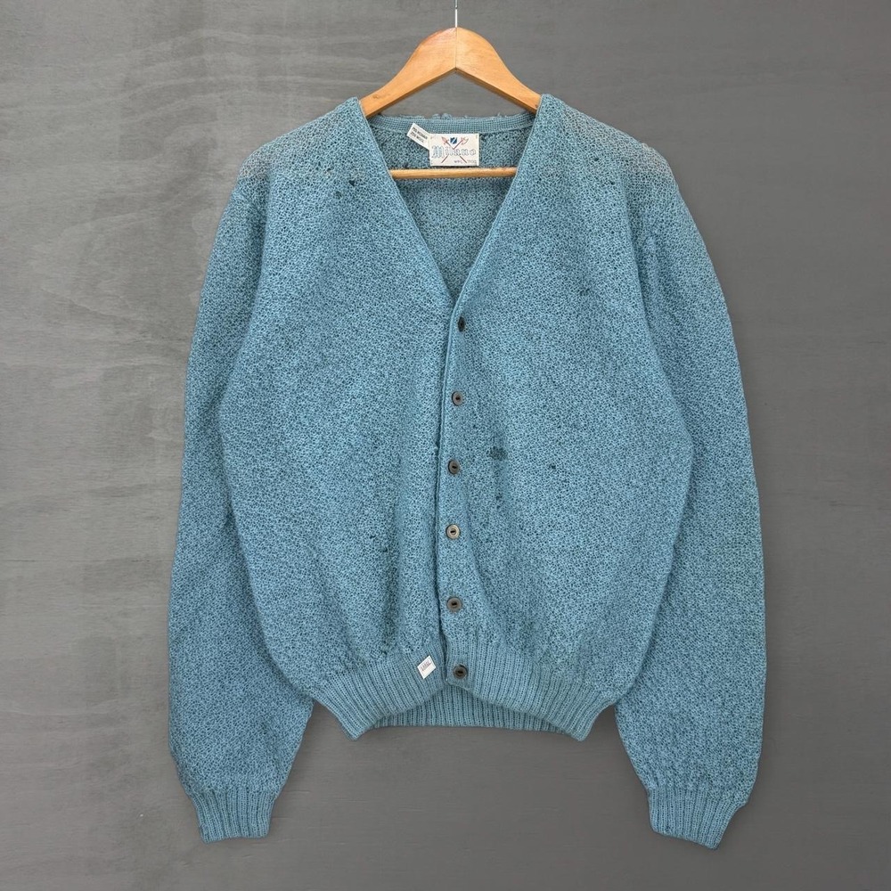 Vintage 60s Milano Curt Cobain Cardigan Sweater Mohair Wool Distressed Large